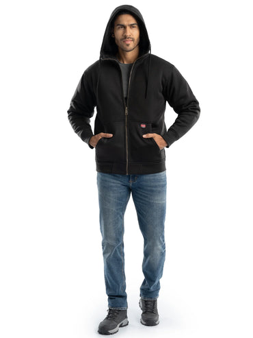 Wrangler Workwear Men'S Full-Zip Fleece Hooded Work Jacket