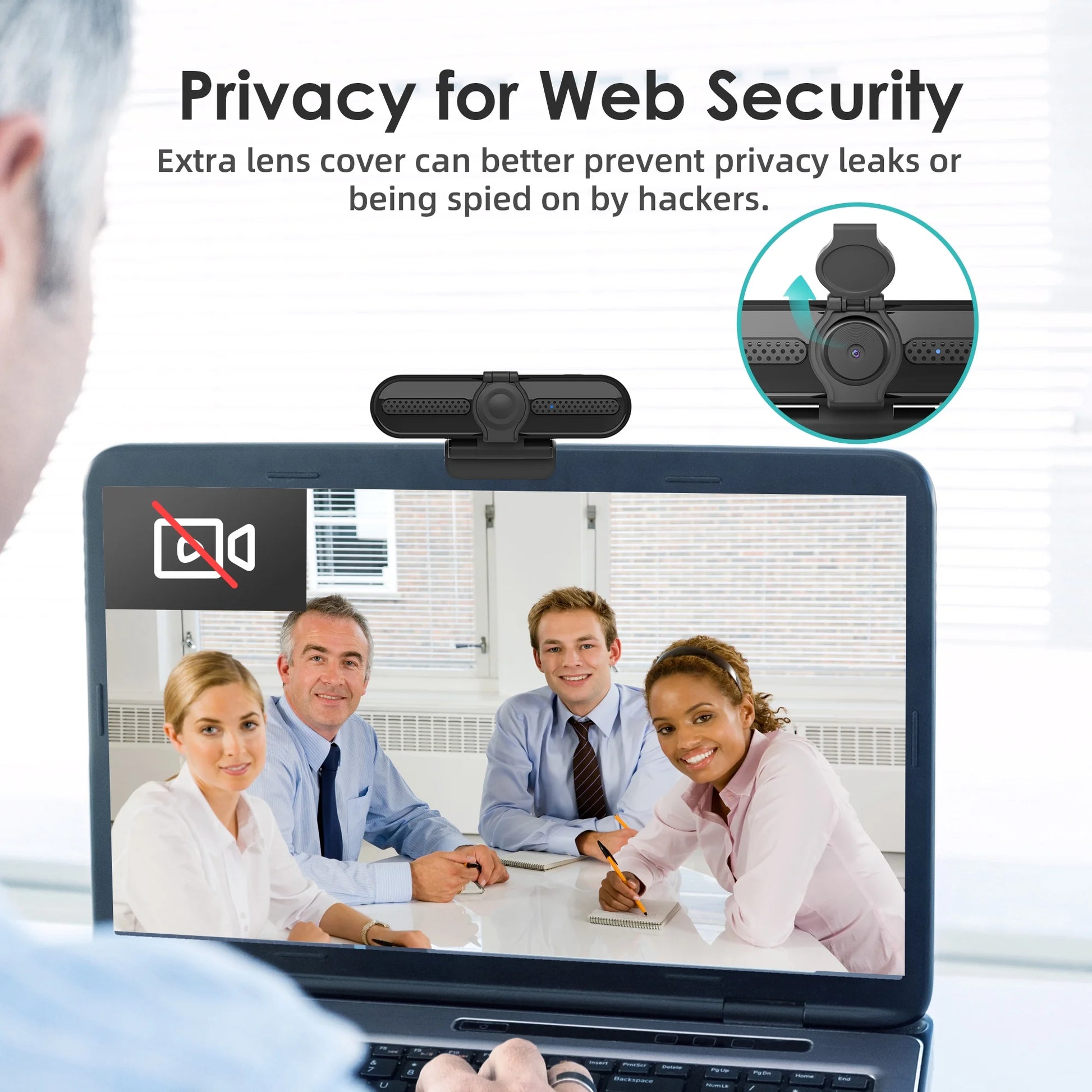 2K/1080P Webcam with 2 Microphones for Laptop