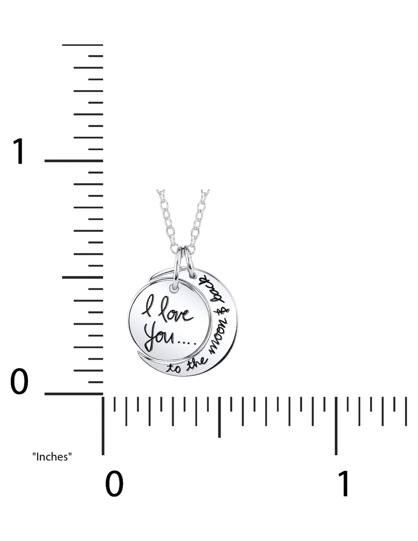 Women's Sterling Silver "I Love You to the Moon & Back" Pendant Necklace