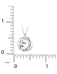 Women's Sterling Silver "I Love You to the Moon & Back" Pendant Necklace