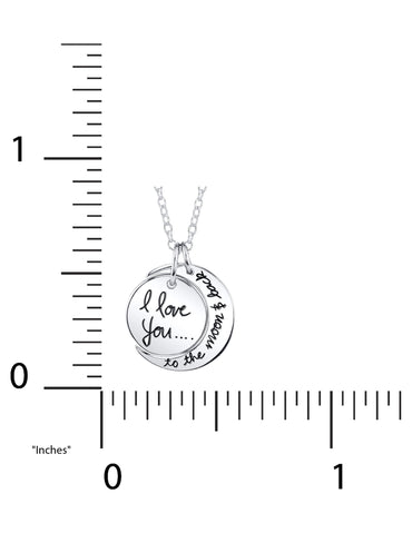 Women's Sterling Silver "I Love You to the Moon & Back" Pendant Necklace