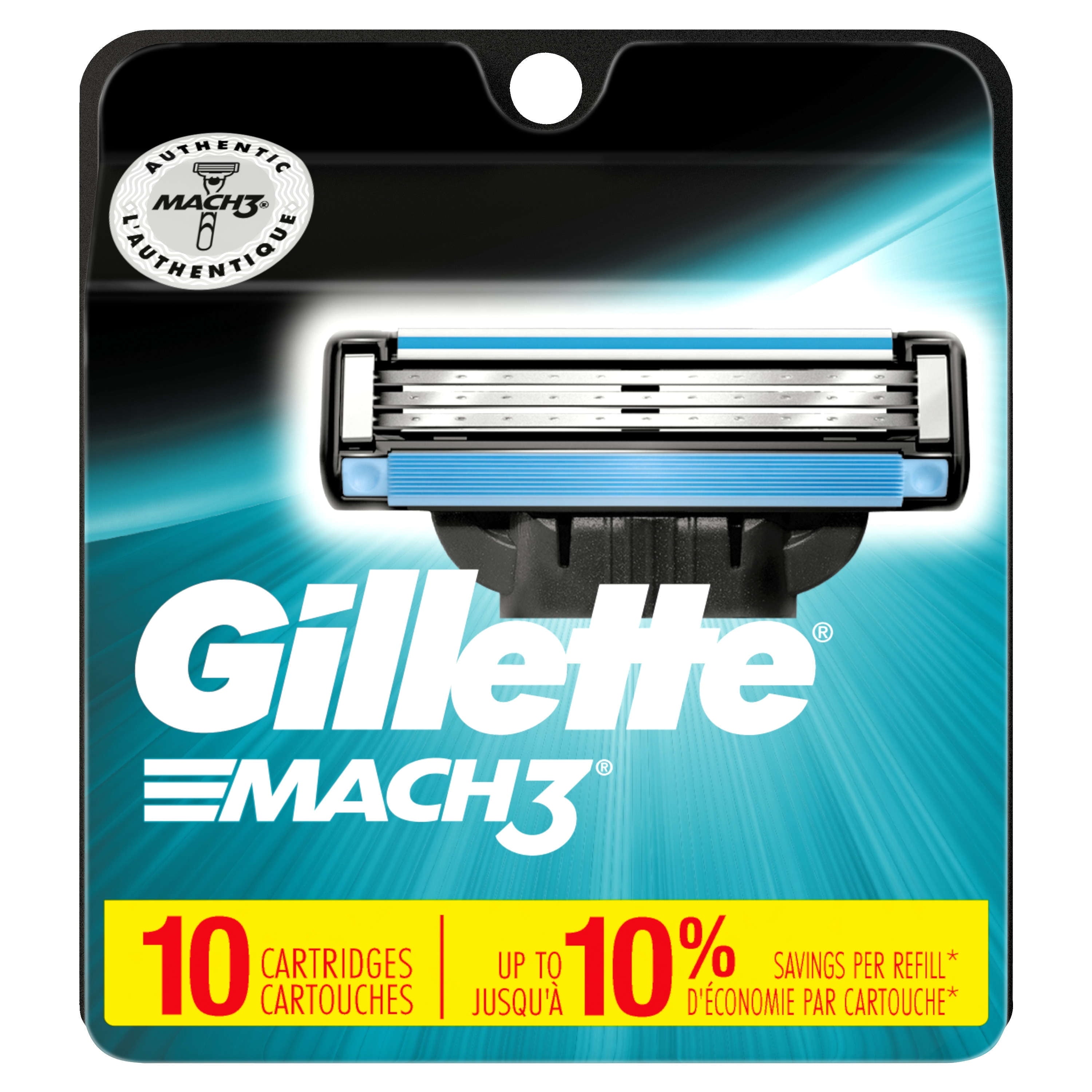 Gillette Mach3 Mens Razor Blade Refill Cartridges, 10 ct