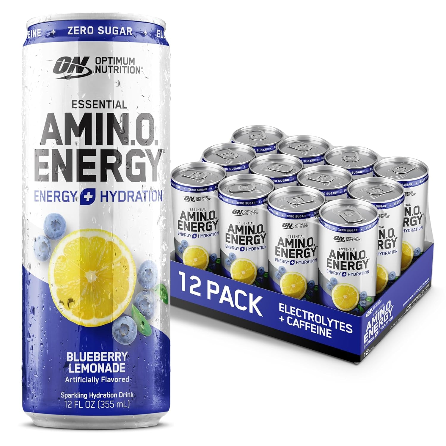 Amino Energy Sparkling Hydration Drink 12 Fl Oz 12 Pack