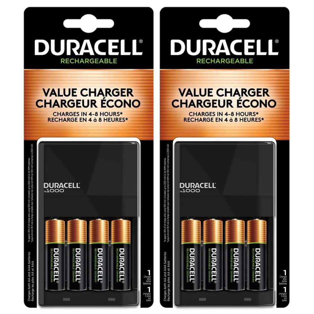 Coppertop Alkaline AA Battery Charger with 4 AA Rechargeable Batteries Included (8 Total Batteries)