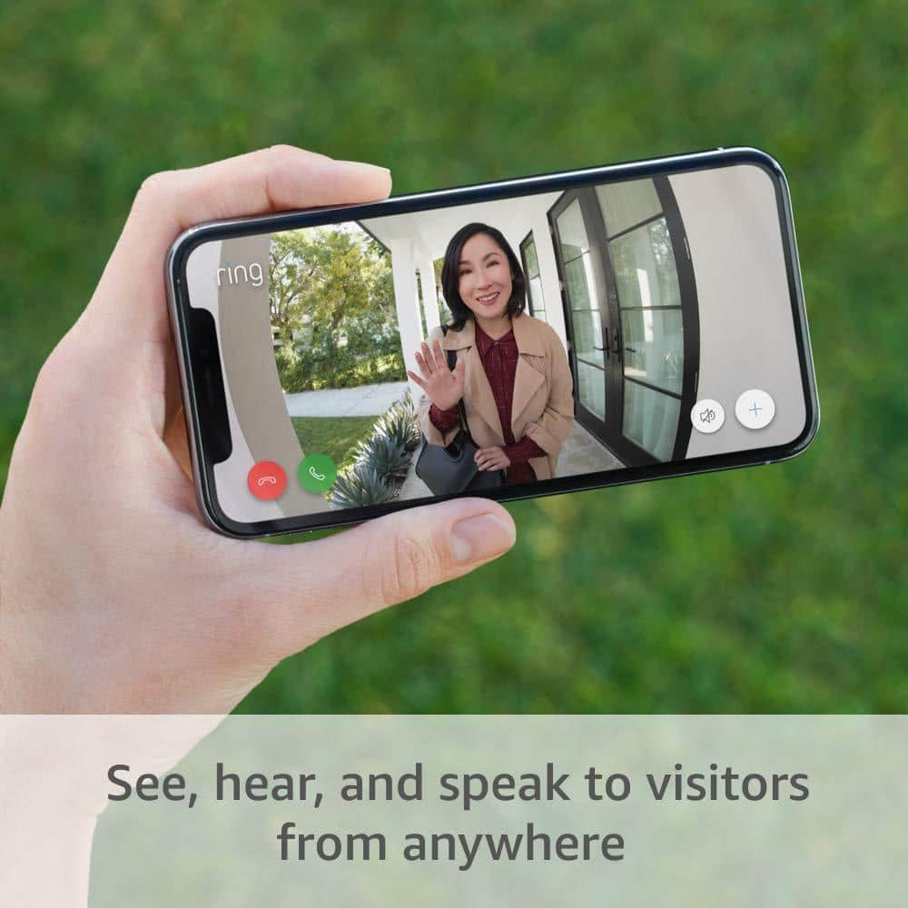 Video Doorbell - Smart Wireless Wifi Doorbell Camera with Built-In Battery, 2-Way Talk, Night Vision, Satin Nickel