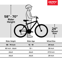 Huffy Rock Creek Mountain Bike, 24" Wheels, Adult Ages 13+, 18-Speeds, Grey