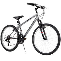 Huffy Rock Creek Mountain Bike, 24" Wheels, Adult Ages 13+, 18-Speeds, Grey