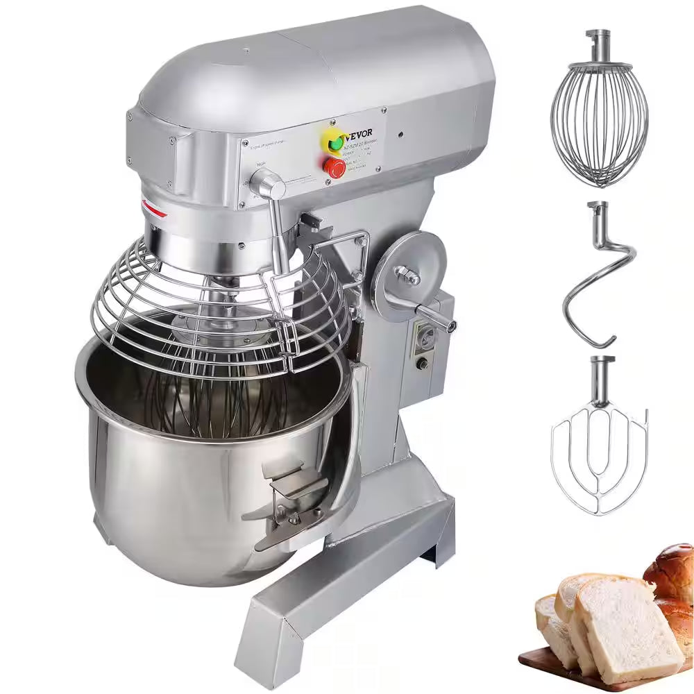 15 Qt. Commercial Food Mixer Adjustable Spiral Mixer with Stainless Steel Bowl