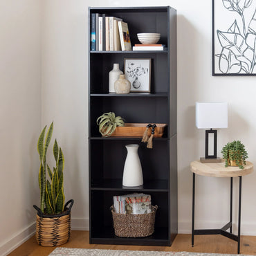 5-Shelf Bookcase with Adjustable Shelves