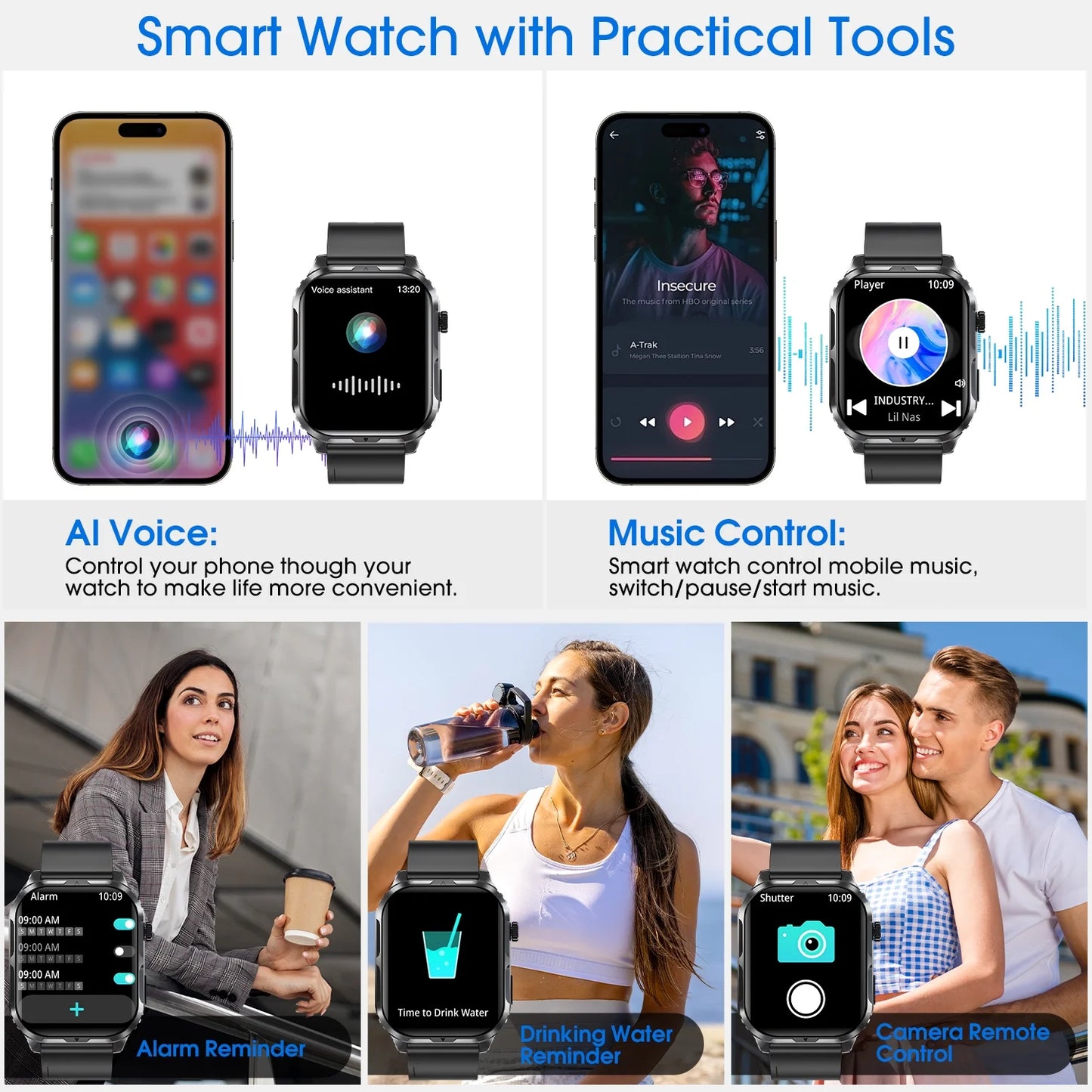 Smart Watch for Android and Iphone H5 IP68 Waterproof