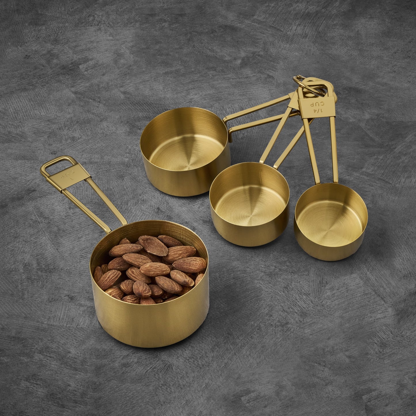 4-Piece Gold Stainless Steel Nesting Measuring Cup Set