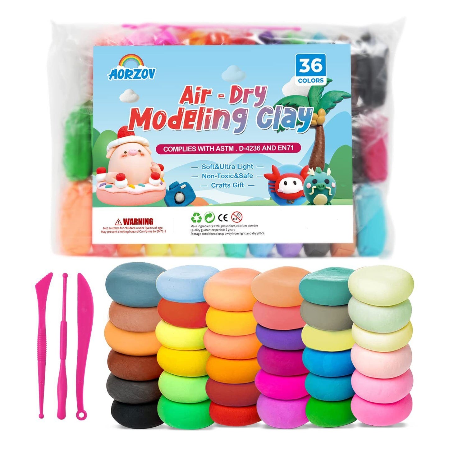 36 Colors Air Dry Clay for Kids