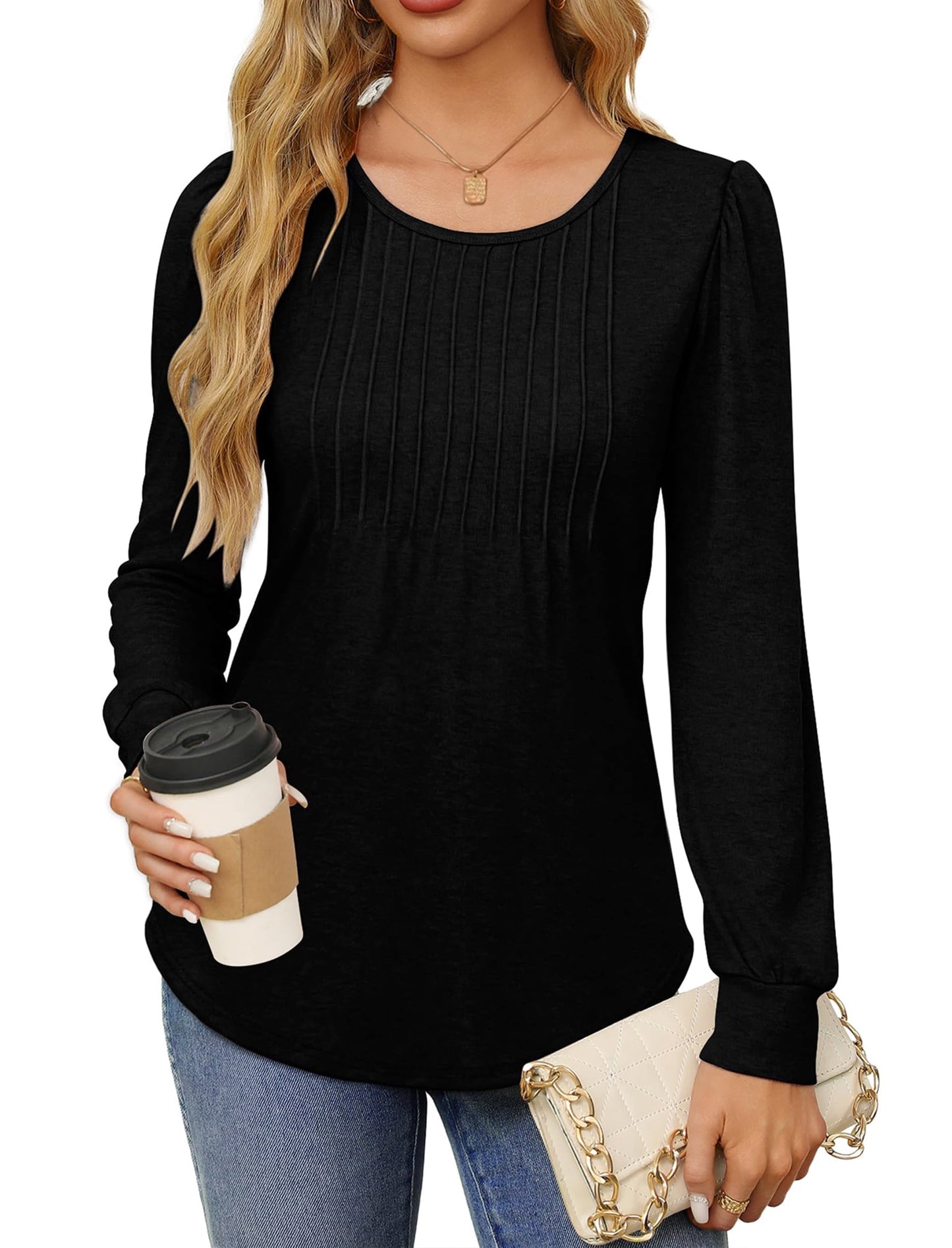 Women Dressy Casual Long Sleeve Shirts Fall Tunic Tops