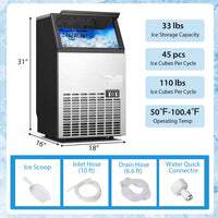 110 Lb. 24 Inch Built-In Ice Maker in Stainless Steel