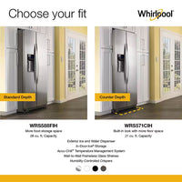 Whirlpool 20.6 Cu. Ft. Side by Side Refrigerator Counter Depth