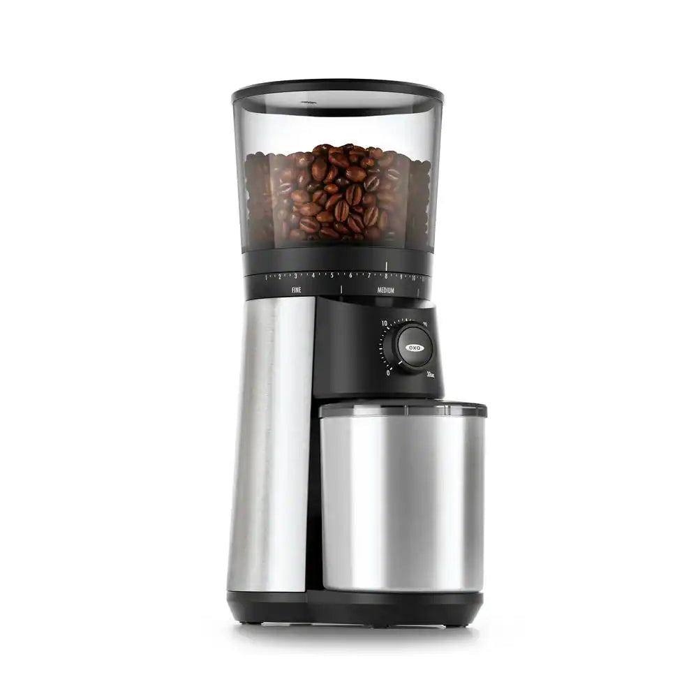 16 Oz. Stainless Steel Conical Coffee Grinder with Adjustable Settings