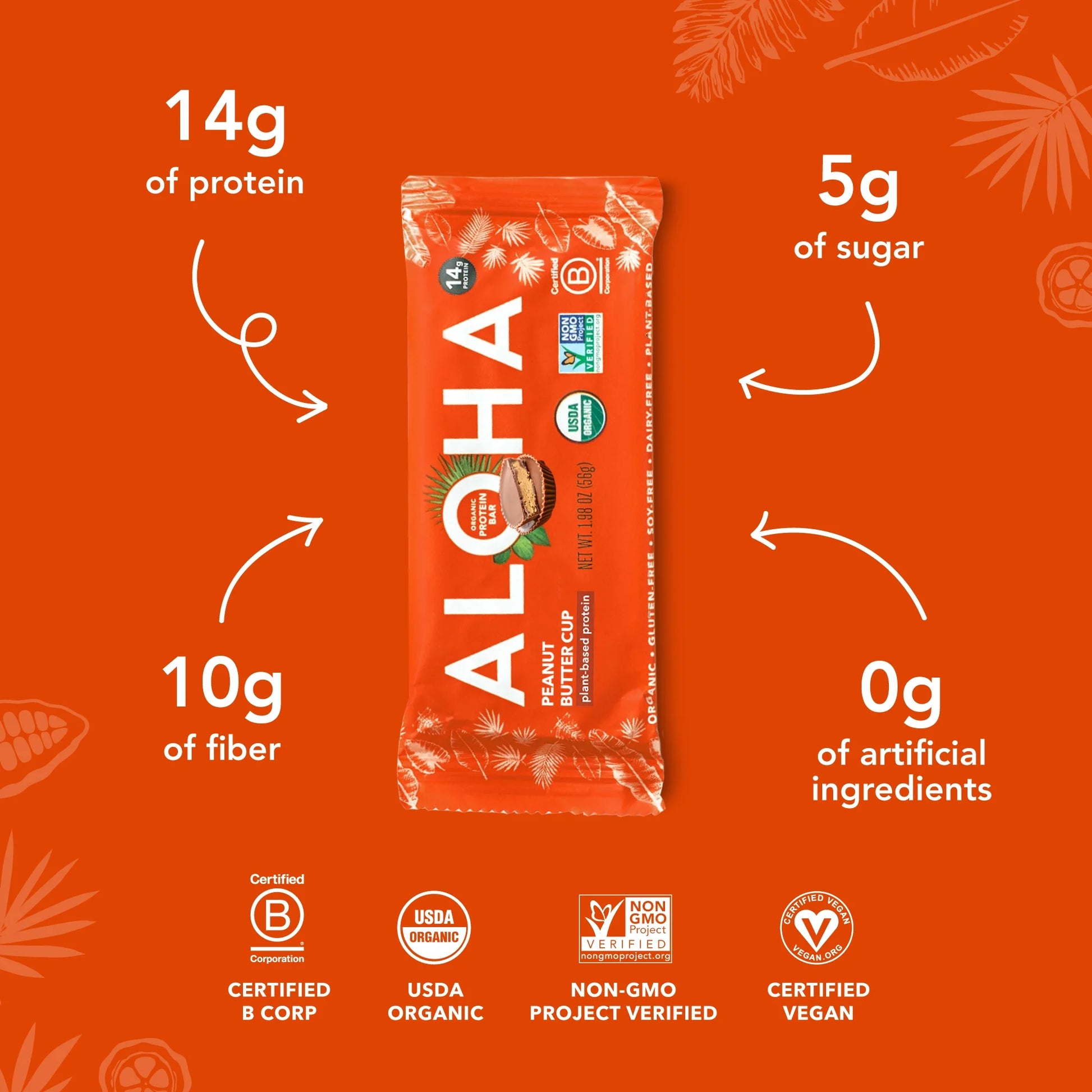 ALOHA Plant Based Protein Bars Peanut Butter Cup