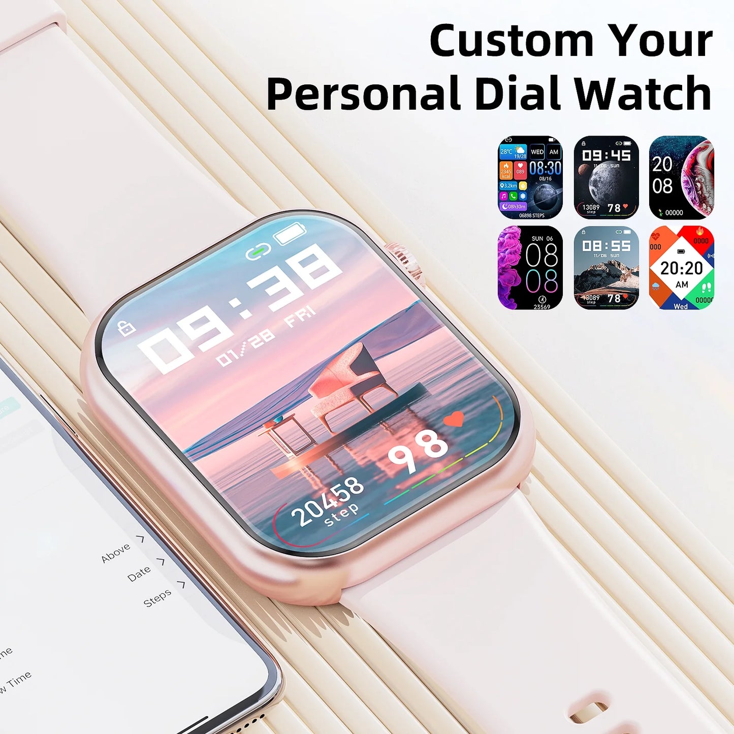 1.85-Inch Smartwatch with Answer/Make Calls/100 Sports Modes IP67 Waterproof