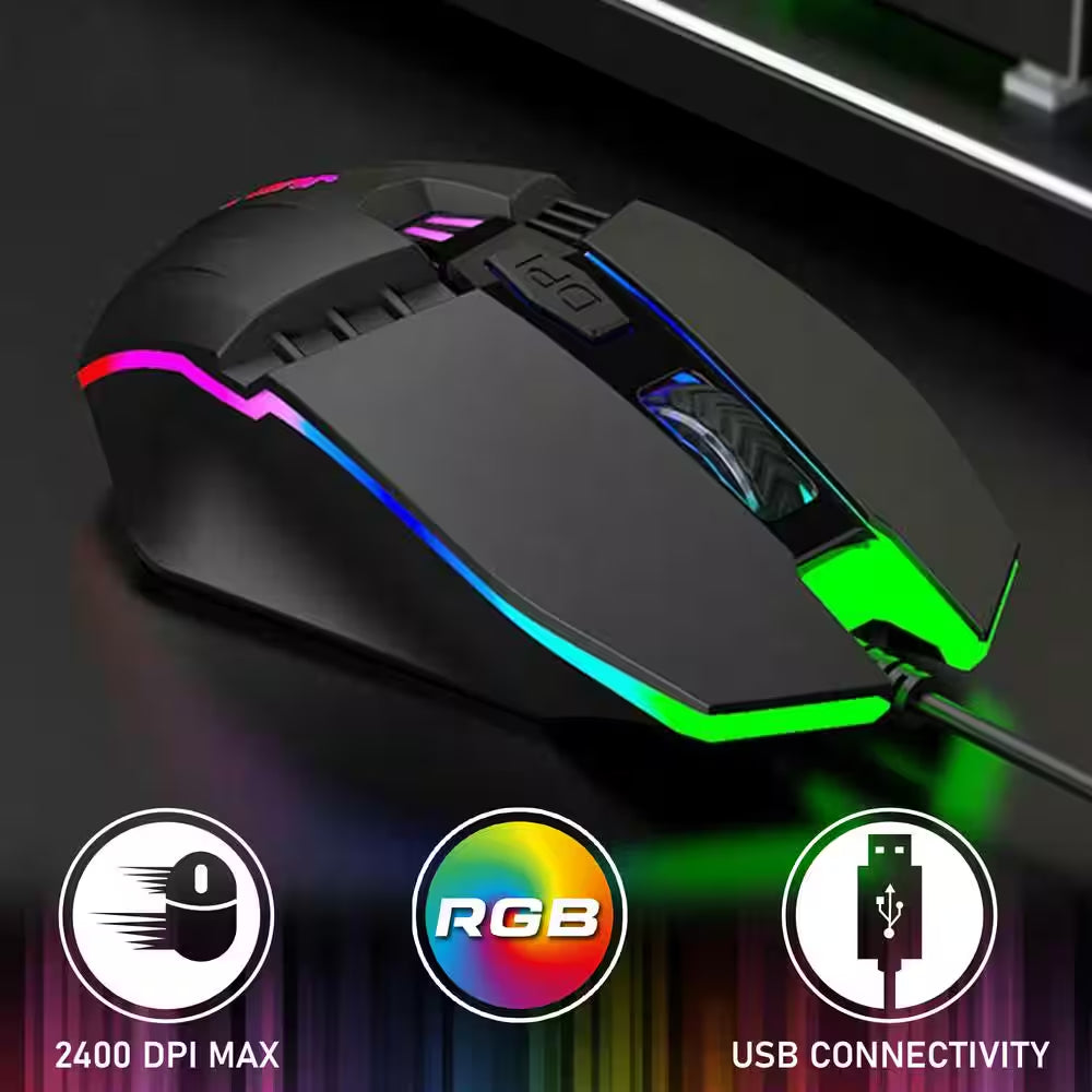 Multicolor LED Gaming Mouse 4 Selective DPI Modes