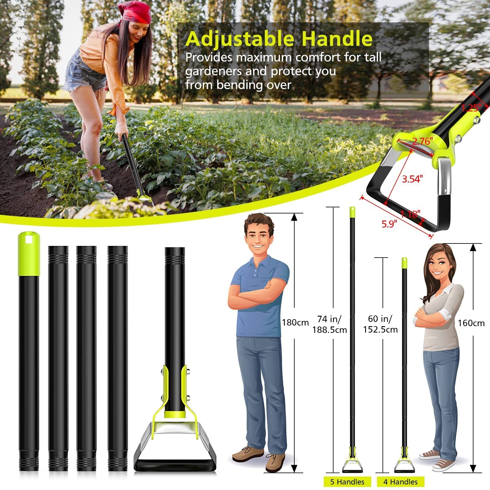 Adjustable Stirrup Hoe with Gardening Gloves