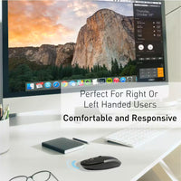 Silent Wireless Bluetooth Mouse for Mac/Pc, Compact Design :Optical Sensor and DPI Switch 800/1200/1600, Black