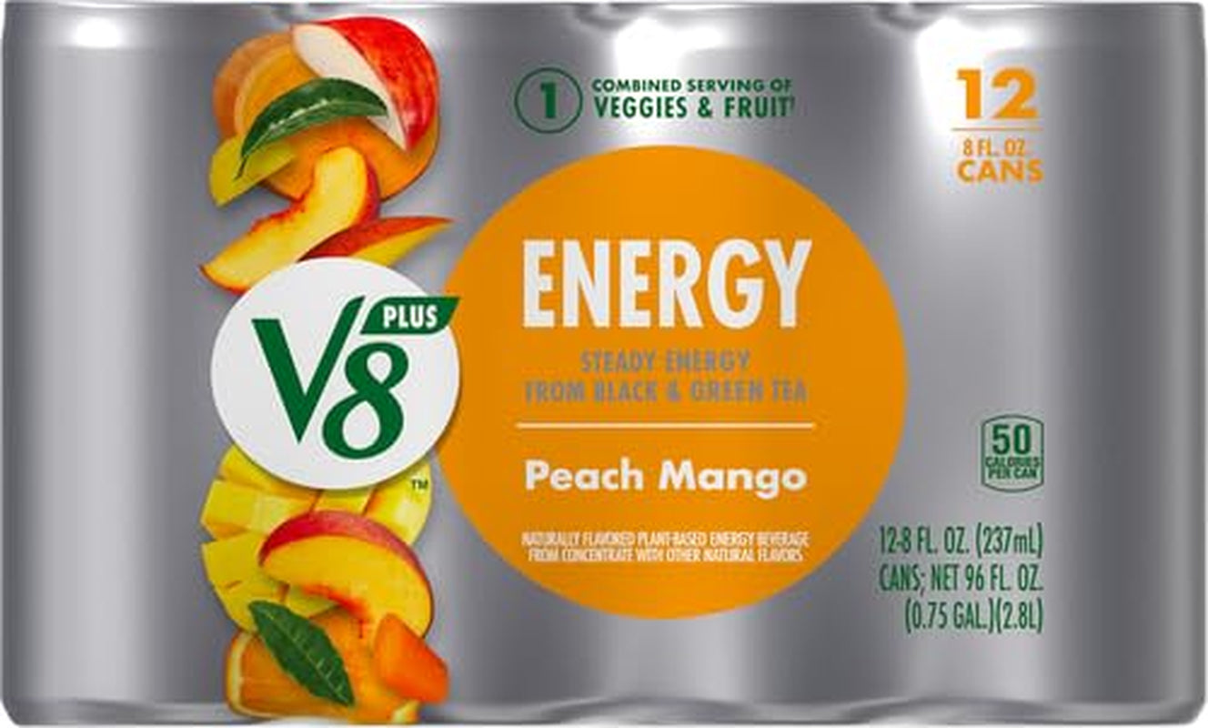 Peach Mango Juice Energy Drink 8 Fl Oz Can 12 Pack