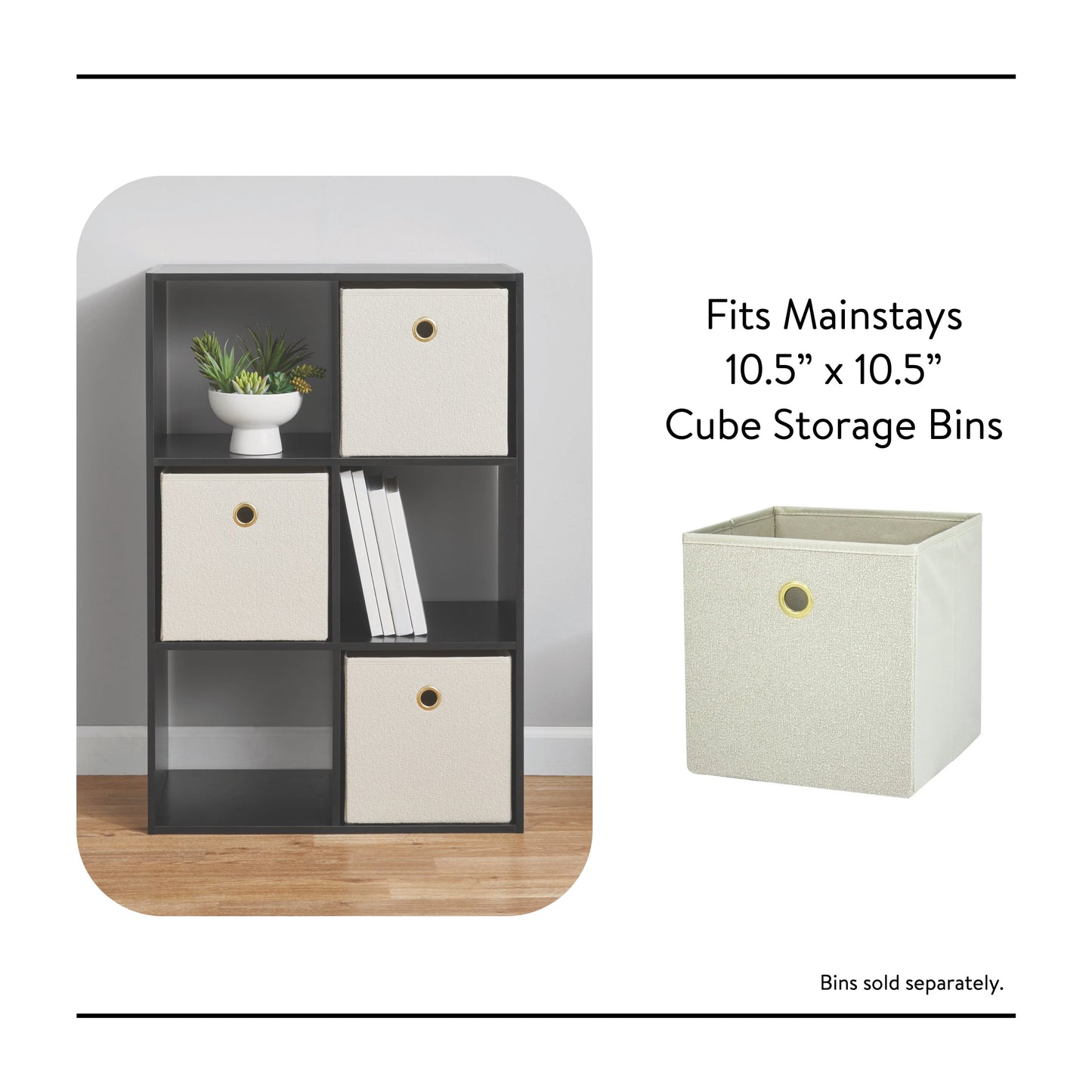 Mainstays 11" 6-Cube Storage Organizer