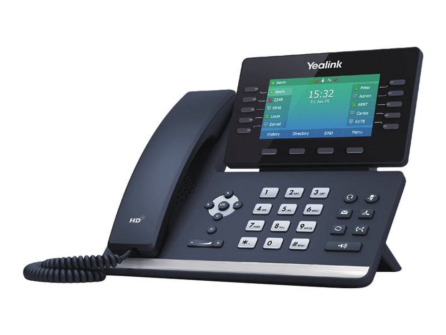 Yealink SIP-T54W - VoIP phone - with Bluetooth interface with caller ID - IEEE 802.11a/b/g/n/ac (Wi-Fi) - 3-way call capability - SIP, SIP v2, SRTP - classic gray