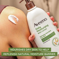 Aveeno Daily Moisturizer Body Lotion for Dry Skin Prebiotic Oat Fragrance Free 18 Fl. Oz