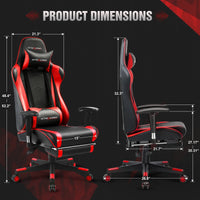 Gaming Chair Office Chair PU Leather with Footrest & Adjustable Headrest