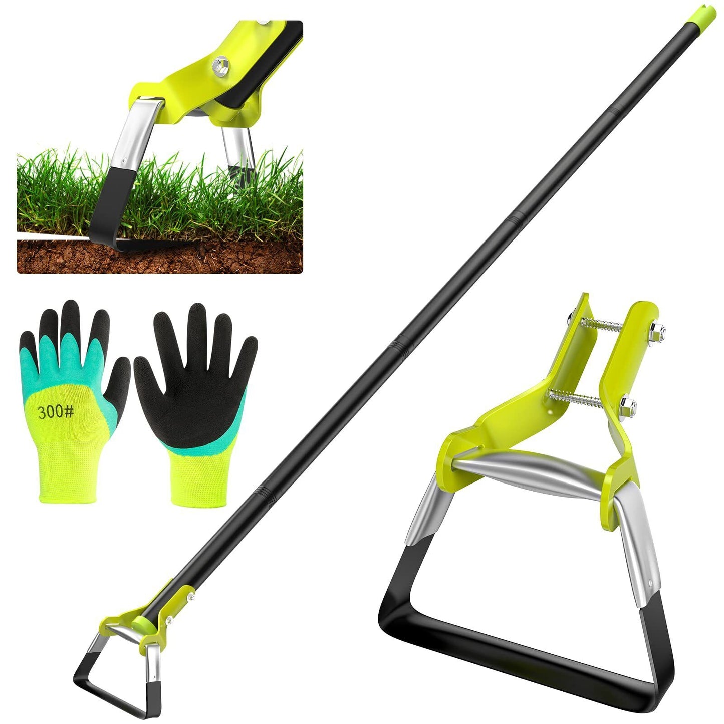 Adjustable Stirrup Hoe with Gardening Gloves