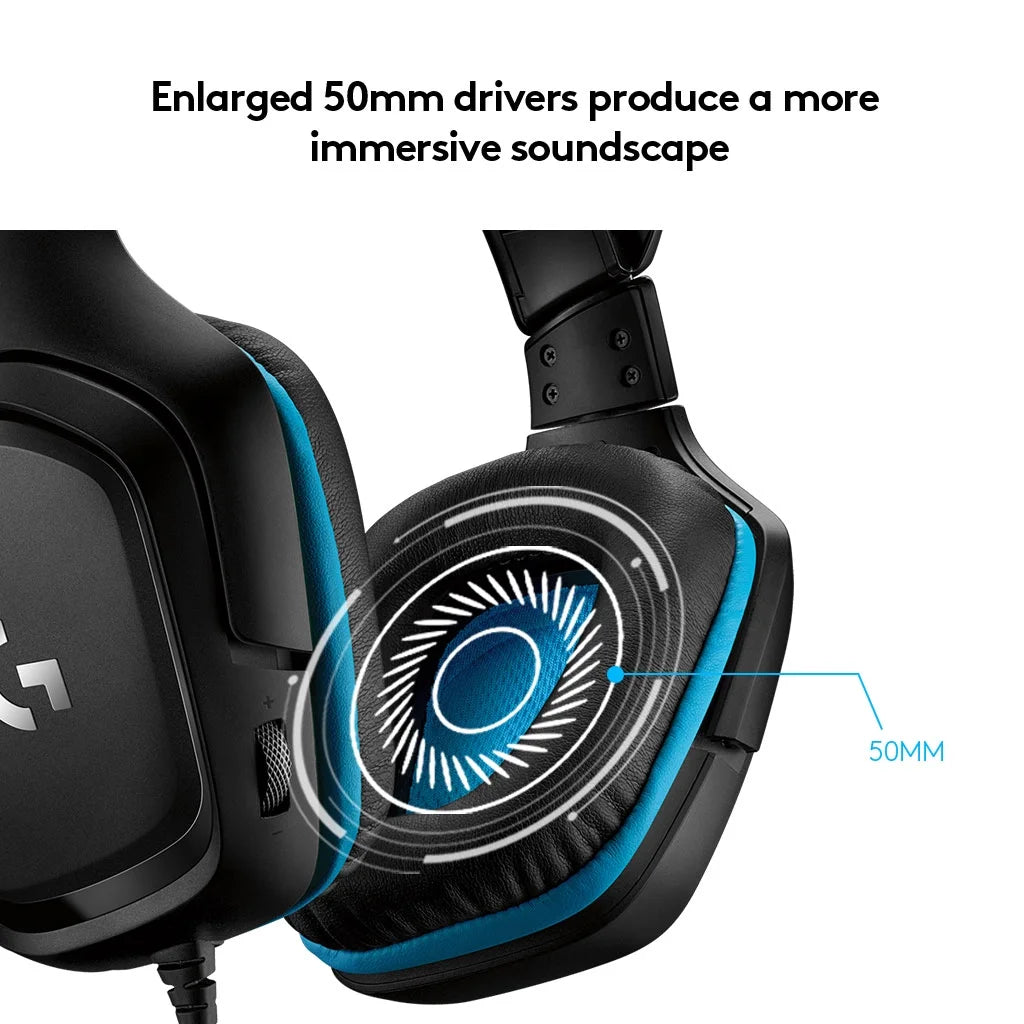 Logitech 432 Wired Gaming Headset, 7.1 Surround Sound