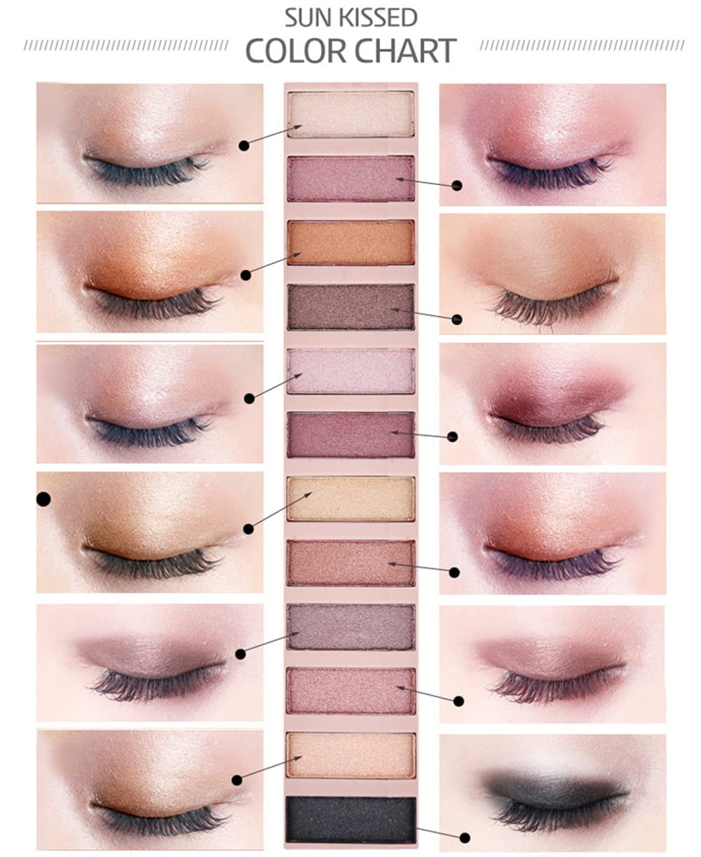 BestLand 2 Pack 12 Colors Makeup Nude Colors Eyeshadow Palette