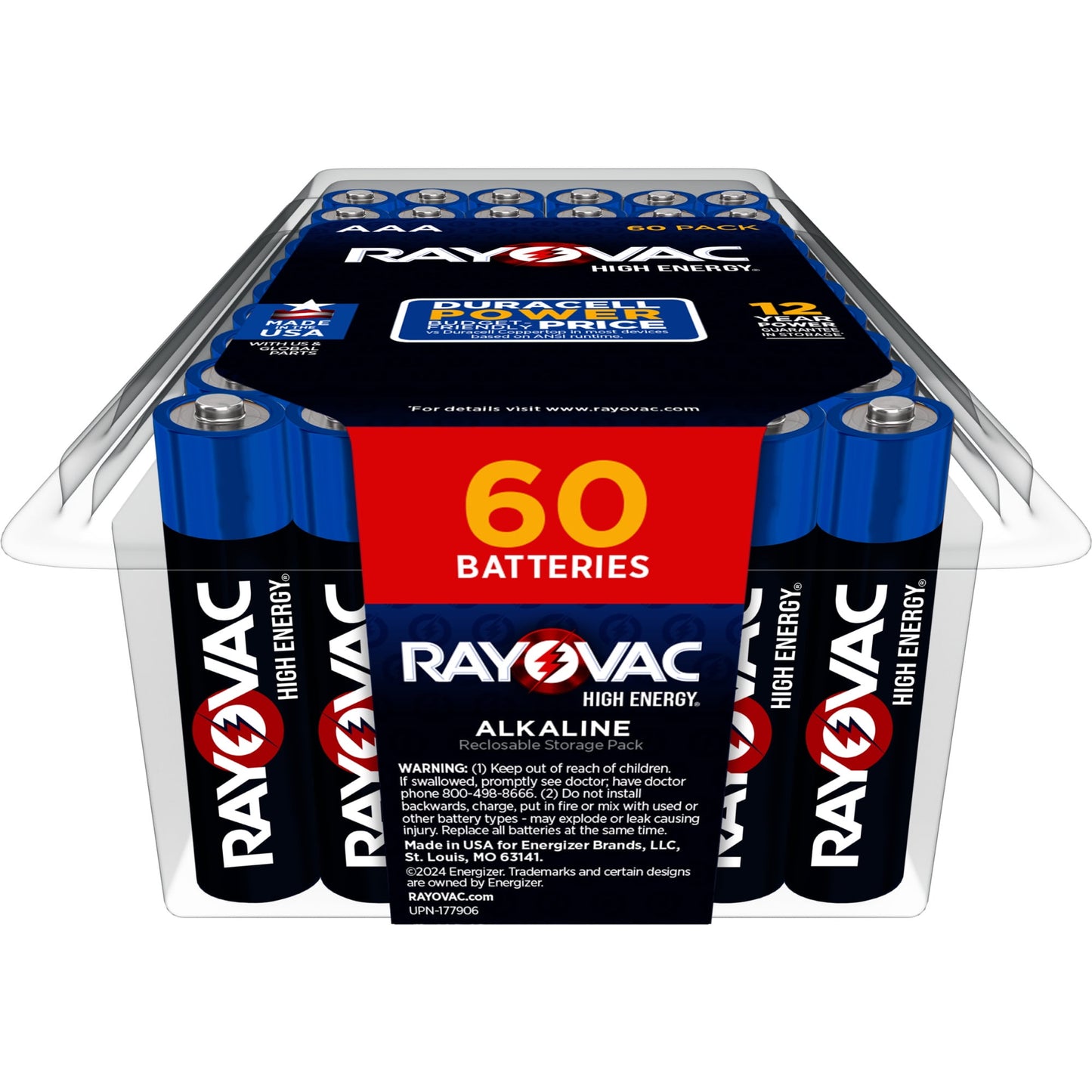 Rayovac High Energy AAA Batteries (60 Pack), Triple A Batteries