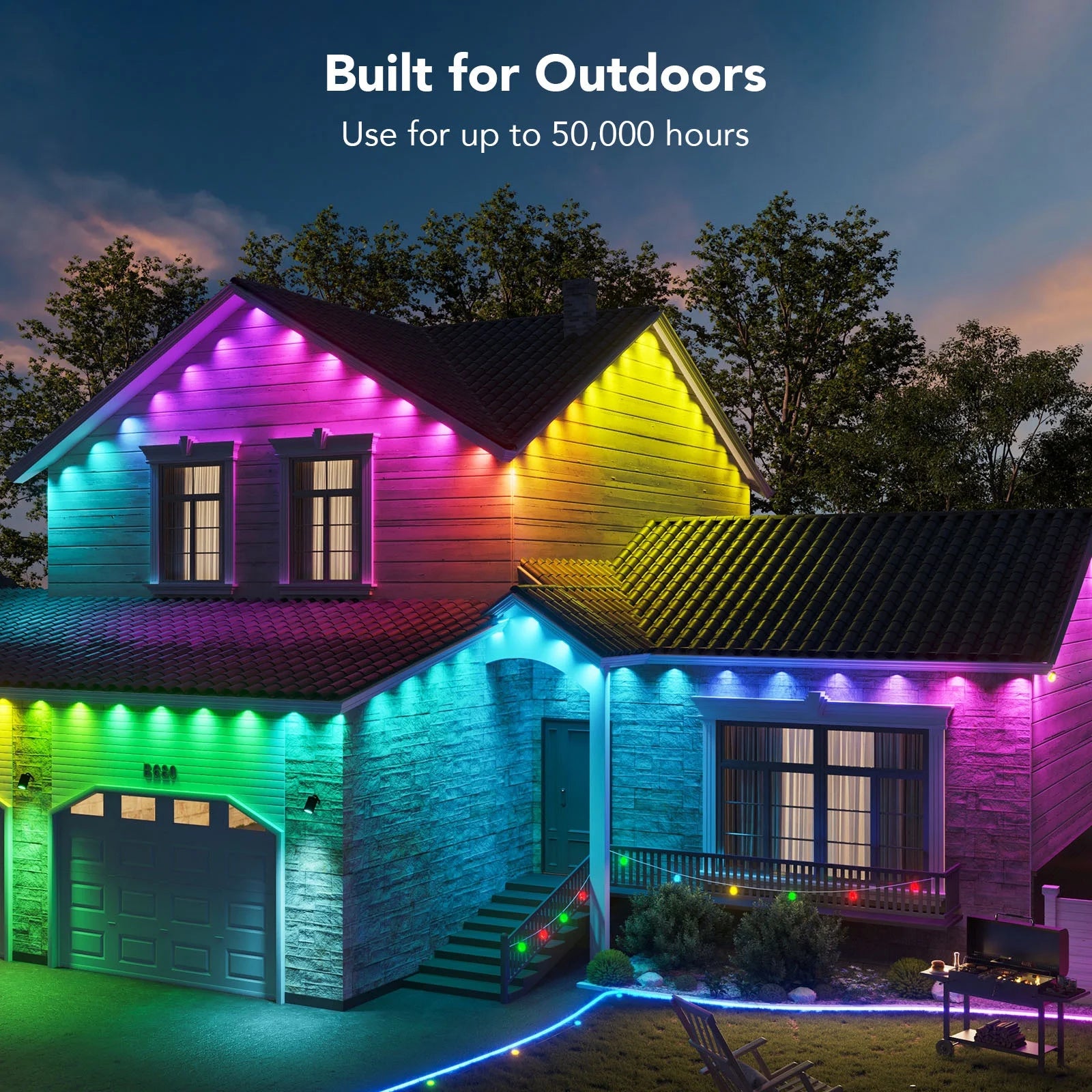 50Ft Smart RGBIC Permanent Outdoor Lights