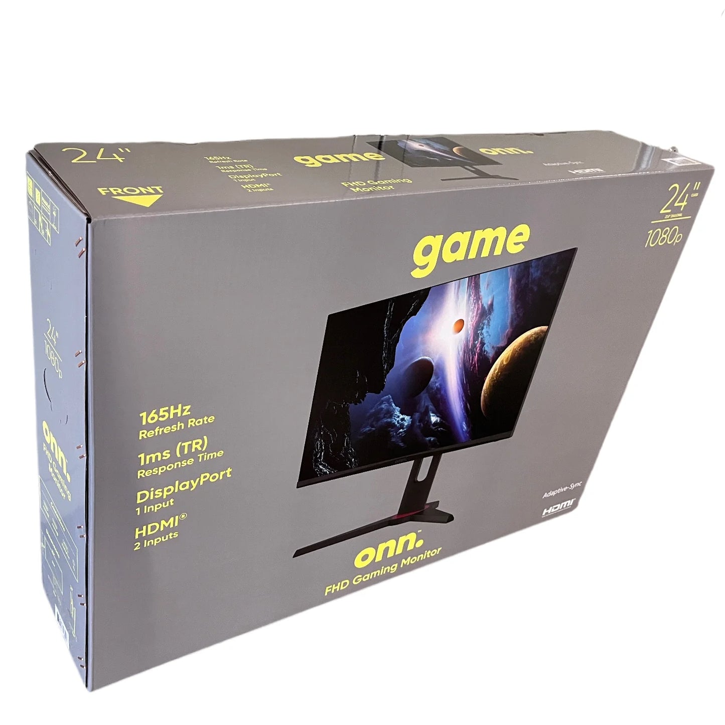 24" FHD (1920 X 1080P) 165Hz 1Ms Adaptive Sync Gaming Monitor with Cables, Black