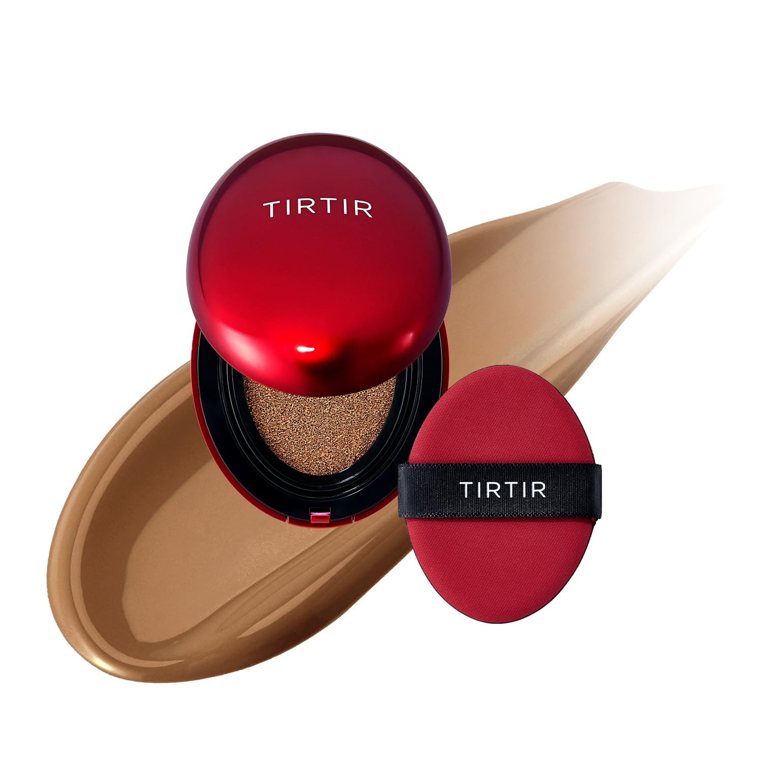 TIRTIR Mask Fit Red Cushion Foundation | Full Coverage, Weighless, Skin Fit, Satin Glow Finish, Korean Cushion Foundation (#23N Sand, 0.63 Fl Oz (Pack of 1))