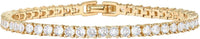 14K Gold Plated 3mm Cubic Zirconia Classic Tennis Bracelet