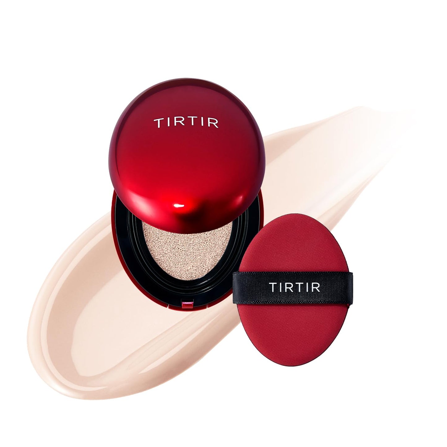 TIRTIR Mask Fit Red Cushion Foundation | Full Coverage, Weighless, Skin Fit, Satin Glow Finish, Korean Cushion Foundation (#23N Sand, 0.63 Fl Oz (Pack of 1))