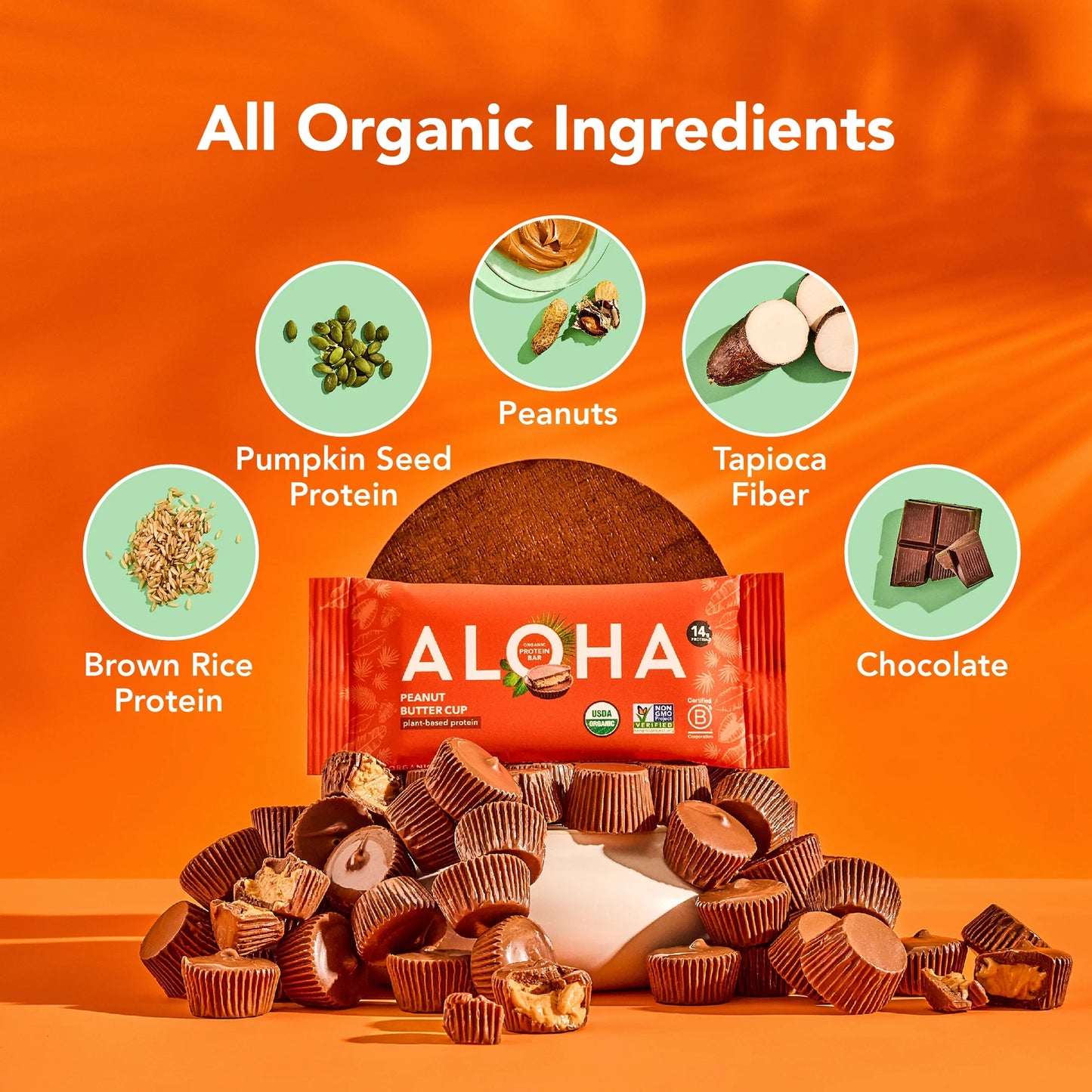 ALOHA Plant Based Protein Bars Peanut Butter Cup