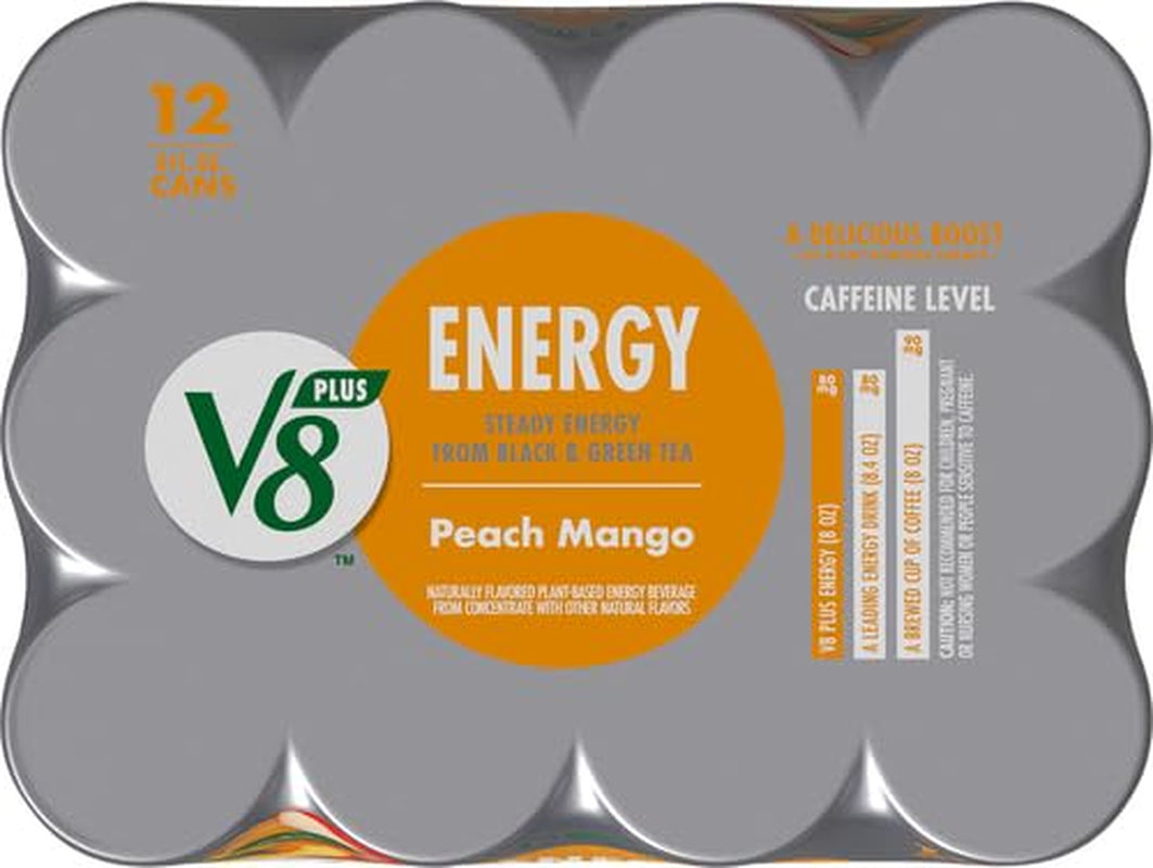 Peach Mango Juice Energy Drink 8 Fl Oz Can 12 Pack