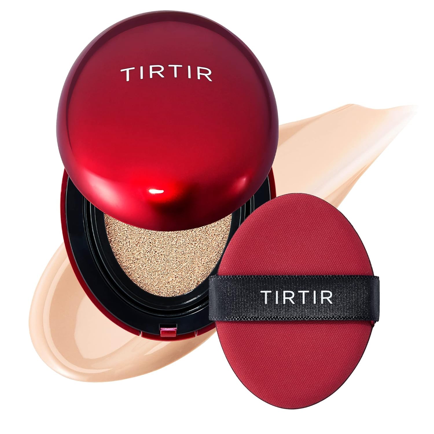 TIRTIR Mask Fit Red Cushion Foundation | Full Coverage, Weighless, Skin Fit, Satin Glow Finish, Korean Cushion Foundation (#23N Sand, 0.63 Fl Oz (Pack of 1))