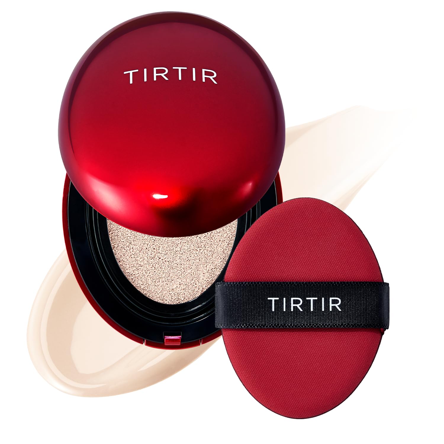 TIRTIR Mask Fit Red Cushion Foundation | Full Coverage, Weighless, Skin Fit, Satin Glow Finish, Korean Cushion Foundation (#23N Sand, 0.63 Fl Oz (Pack of 1))