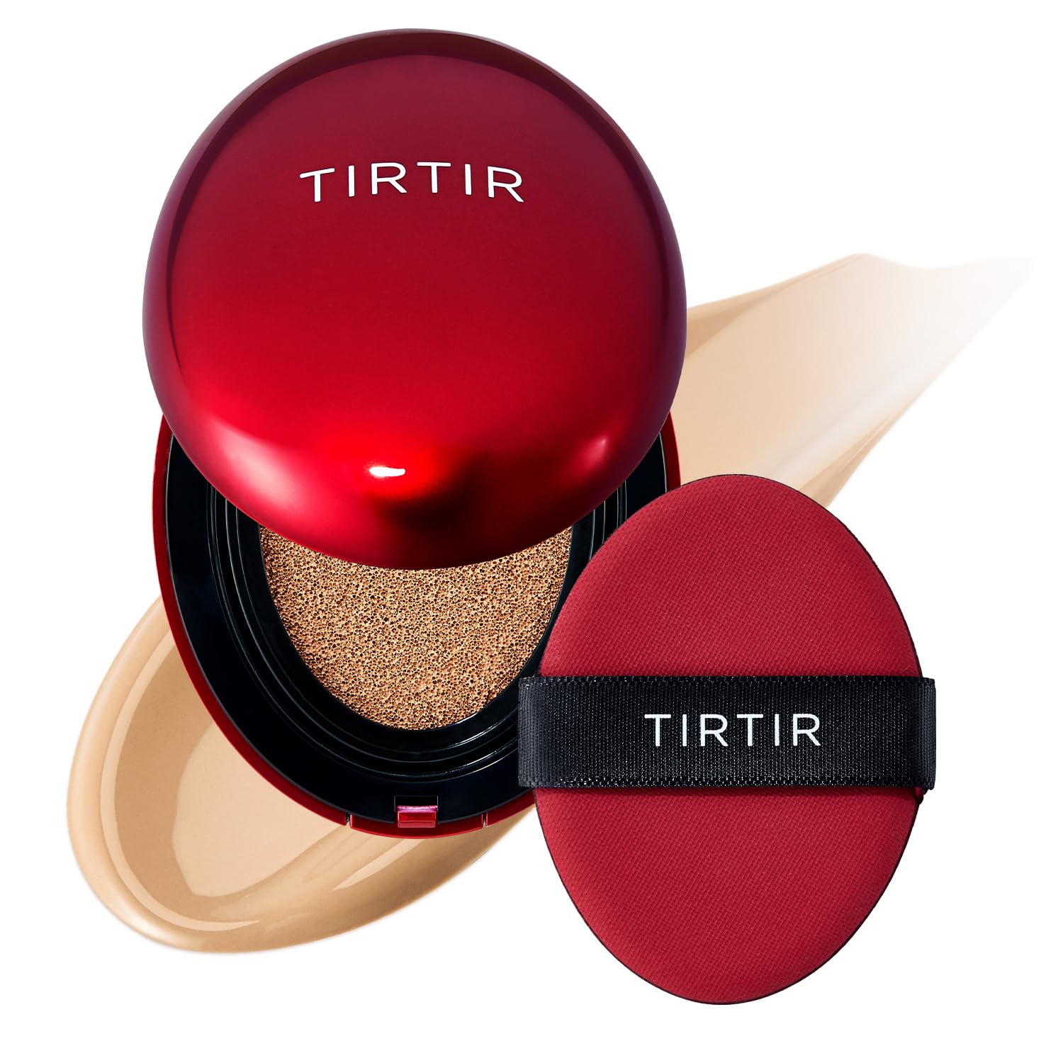 TIRTIR Mask Fit Red Cushion Foundation | Full Coverage, Weighless, Skin Fit, Satin Glow Finish, Korean Cushion Foundation (#23N Sand, 0.63 Fl Oz (Pack of 1))