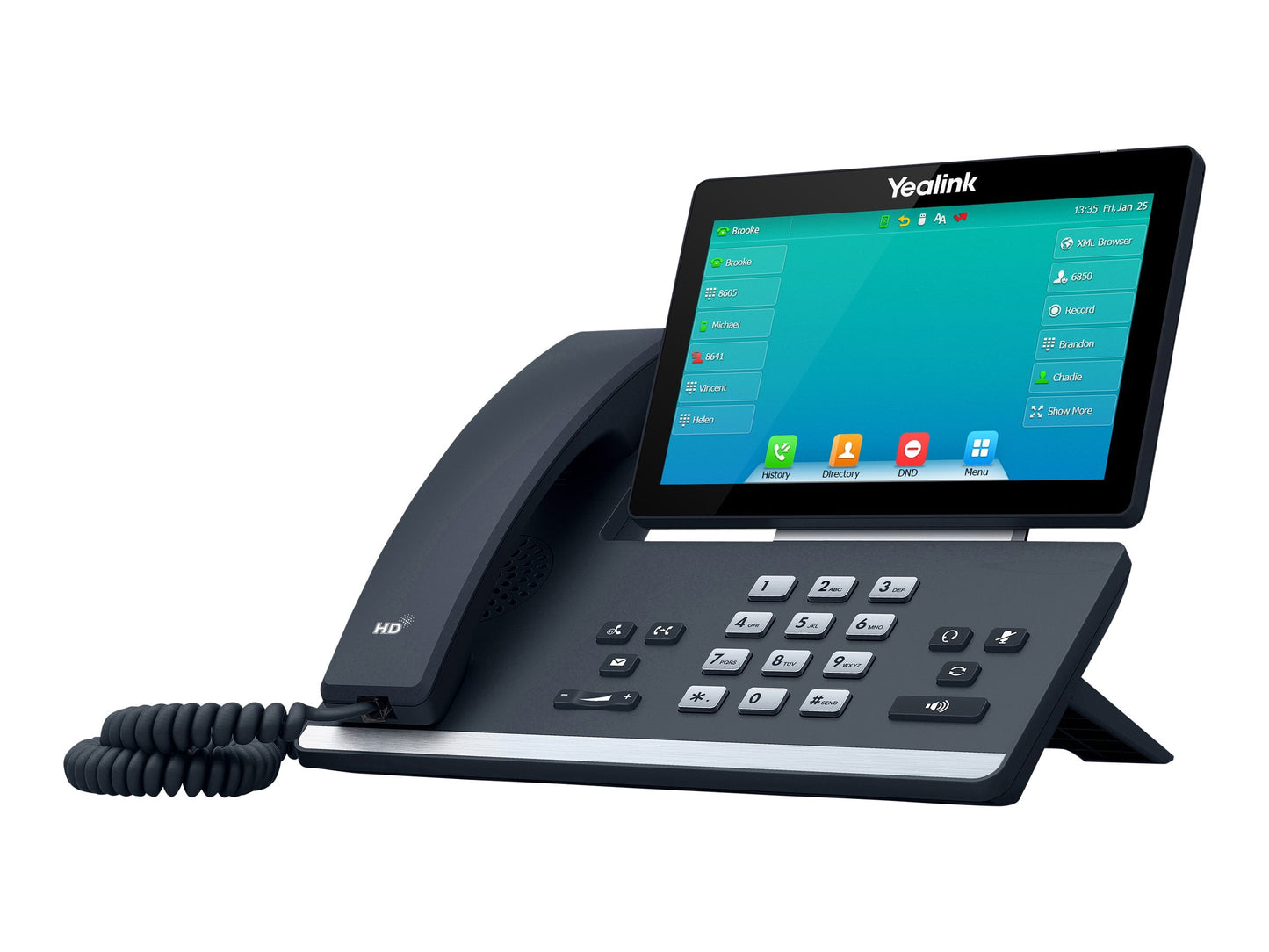 Yealink SIP-T57W IP Phone - Corded/Cordless - Corded/Cordless - Wi-Fi, Bluetooth - Wall Mountable, Desktop - Classic Gray