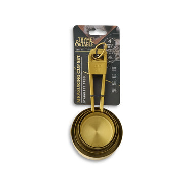 4-Piece Gold Stainless Steel Nesting Measuring Cup Set