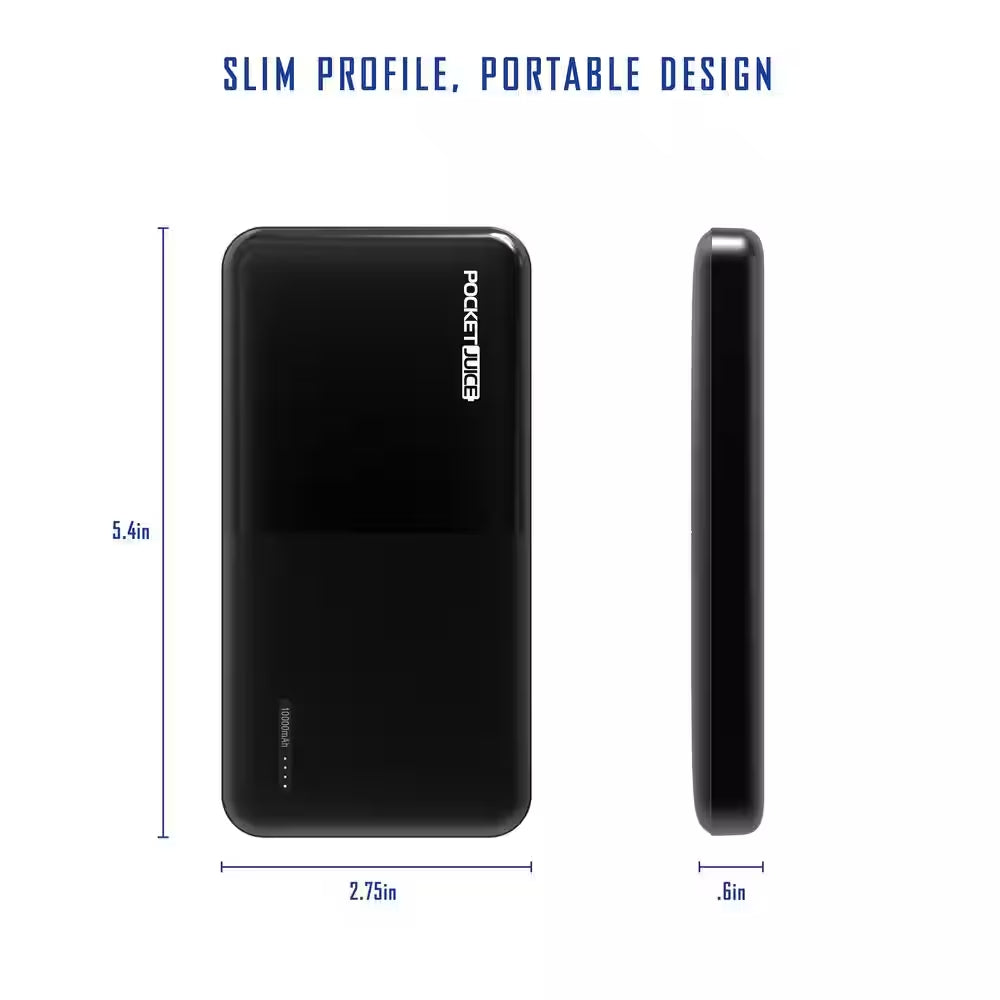 10,000 Mah Slim Pro Pocket Juice Portable Power Bank