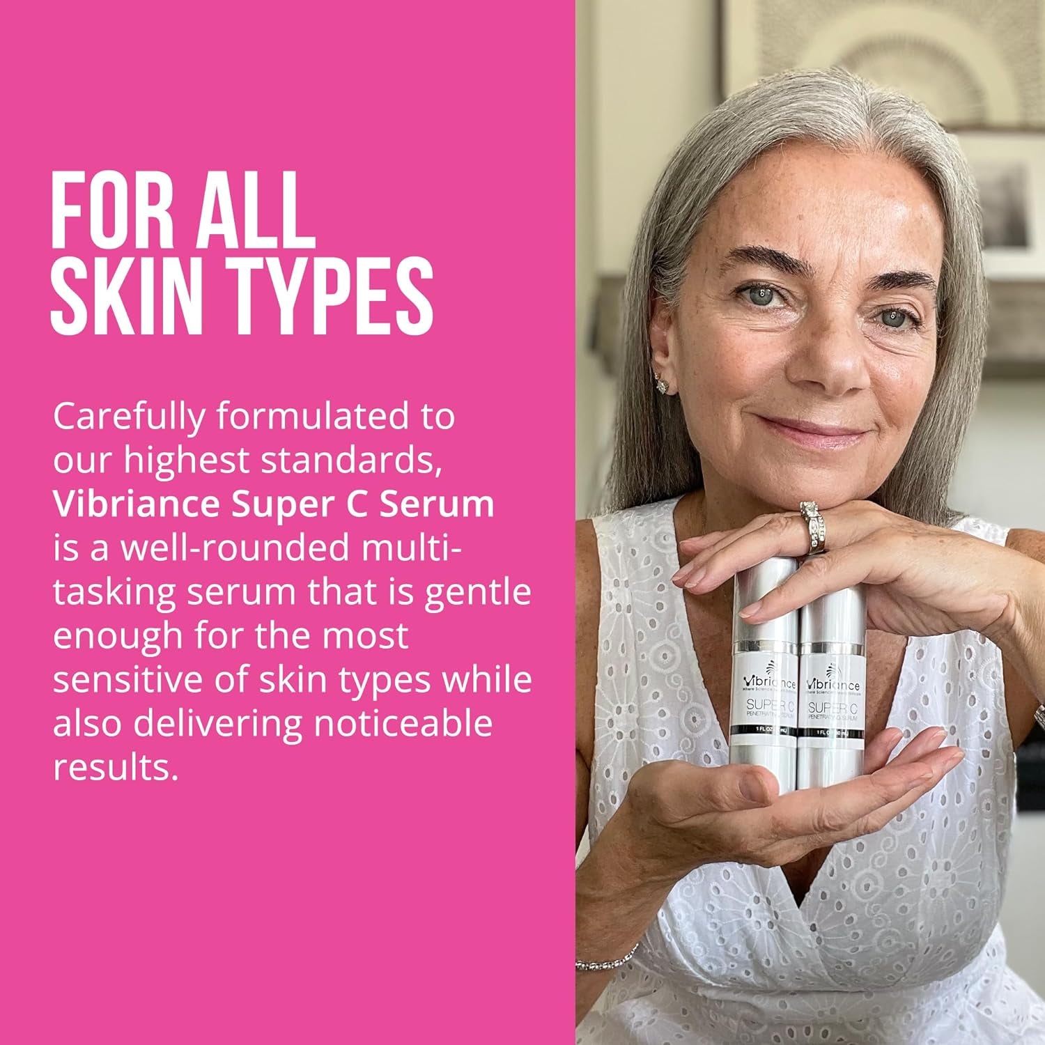 Vibriance Super C Serum for Mature Skin Made in USA All-In-One Formula Hydrates