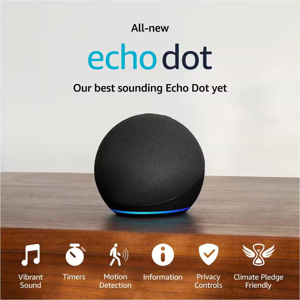 Echo Dot Smart Speaker with Alexa Charcoal 5Th Gen 2022 Release