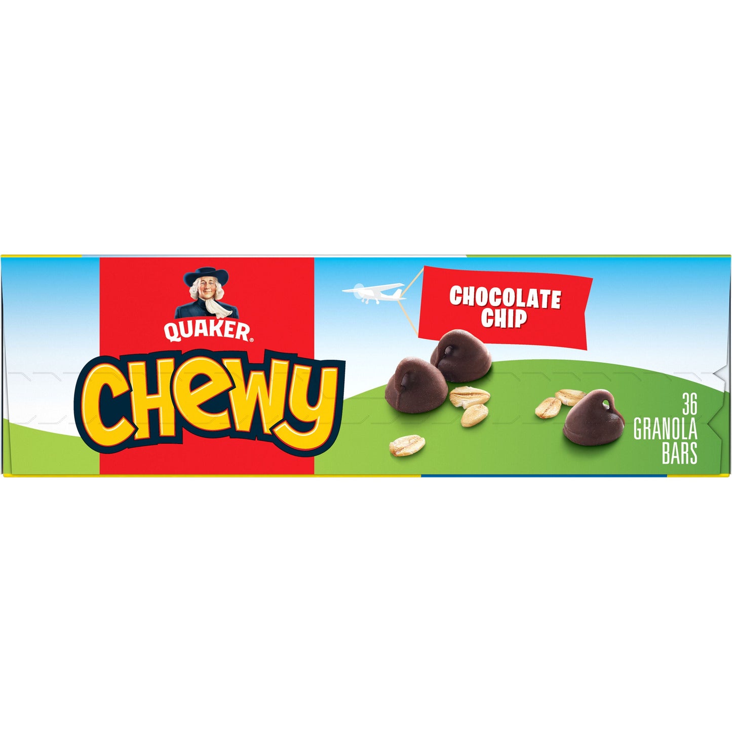 (4 Pack)  Chewy Granola Bars, Chocolate Chip Flavor, 0.84 Oz, 36 Count